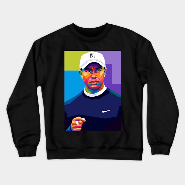 Tiger Woods Pop Art Crewneck Sweatshirt by SiksisArt